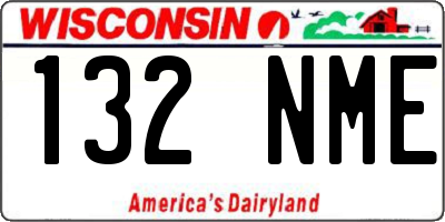 WI license plate 132NME