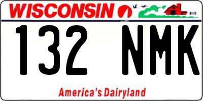 WI license plate 132NMK
