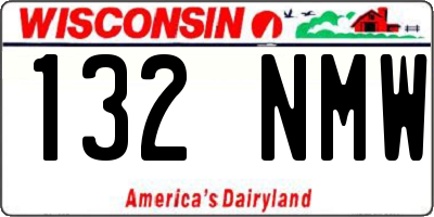 WI license plate 132NMW