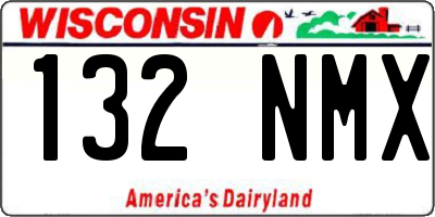WI license plate 132NMX