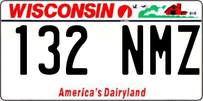 WI license plate 132NMZ