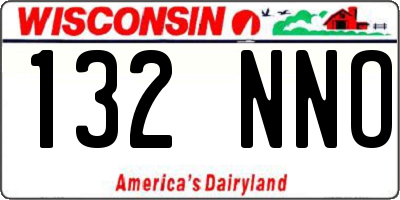 WI license plate 132NNO