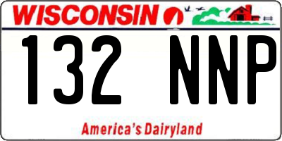 WI license plate 132NNP