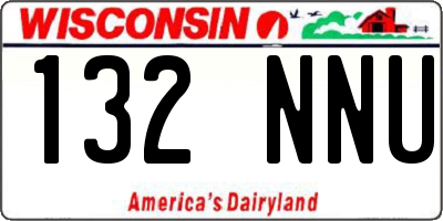 WI license plate 132NNU