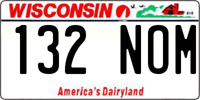 WI license plate 132NOM