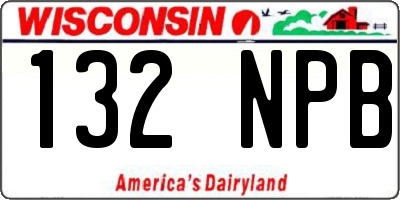 WI license plate 132NPB