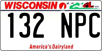 WI license plate 132NPC