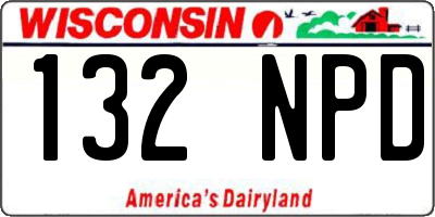 WI license plate 132NPD