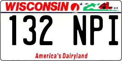 WI license plate 132NPI