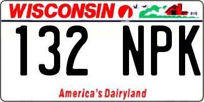 WI license plate 132NPK