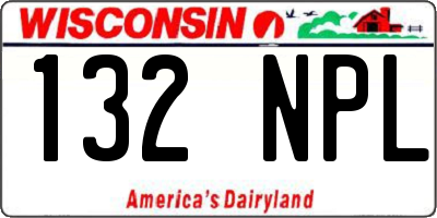 WI license plate 132NPL