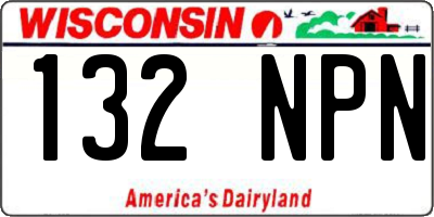 WI license plate 132NPN