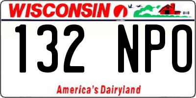 WI license plate 132NPO