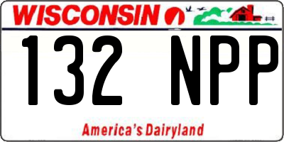 WI license plate 132NPP