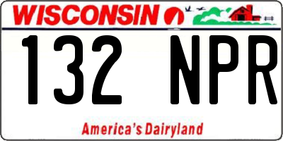 WI license plate 132NPR