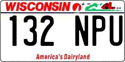 WI license plate 132NPU
