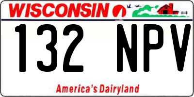 WI license plate 132NPV