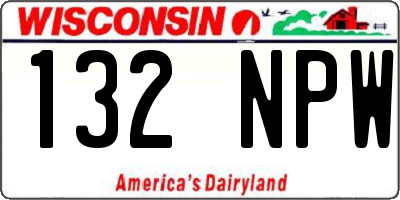 WI license plate 132NPW