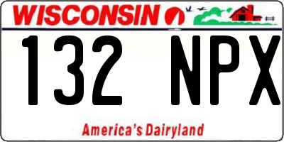 WI license plate 132NPX