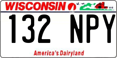 WI license plate 132NPY