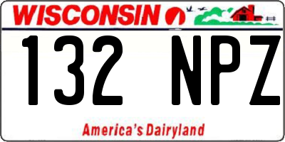 WI license plate 132NPZ