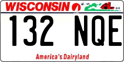 WI license plate 132NQE
