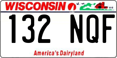 WI license plate 132NQF