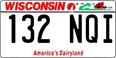 WI license plate 132NQI