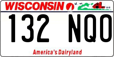 WI license plate 132NQO