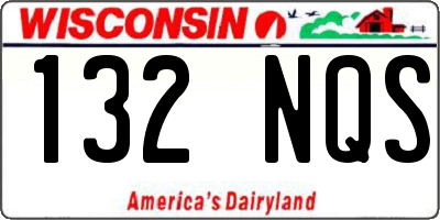 WI license plate 132NQS
