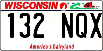 WI license plate 132NQX