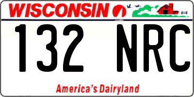 WI license plate 132NRC