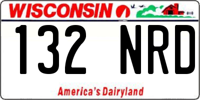 WI license plate 132NRD