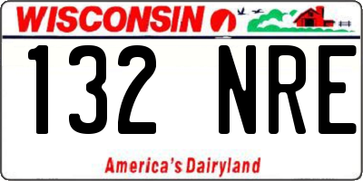 WI license plate 132NRE