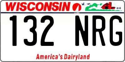WI license plate 132NRG