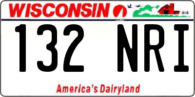 WI license plate 132NRI