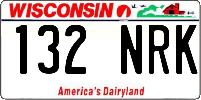 WI license plate 132NRK