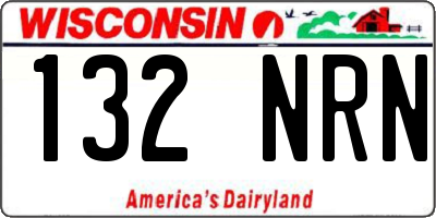 WI license plate 132NRN