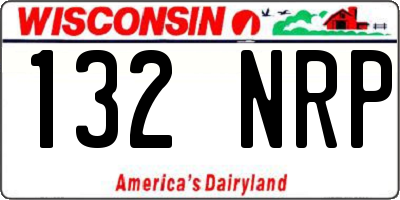 WI license plate 132NRP
