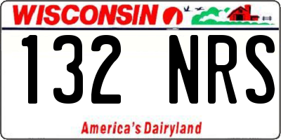 WI license plate 132NRS