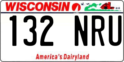 WI license plate 132NRU