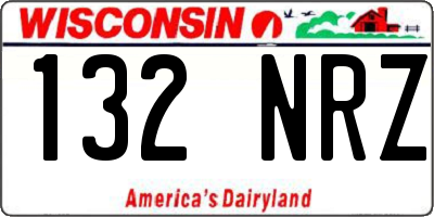 WI license plate 132NRZ