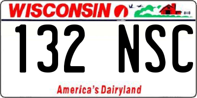 WI license plate 132NSC