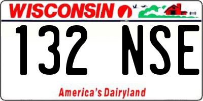 WI license plate 132NSE