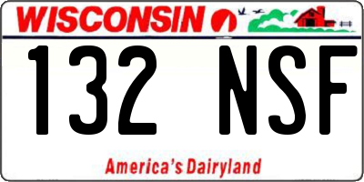 WI license plate 132NSF