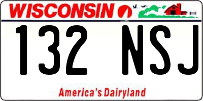 WI license plate 132NSJ