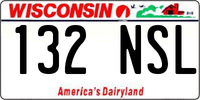WI license plate 132NSL