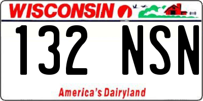 WI license plate 132NSN