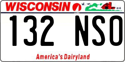 WI license plate 132NSO