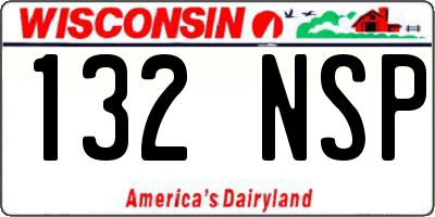 WI license plate 132NSP